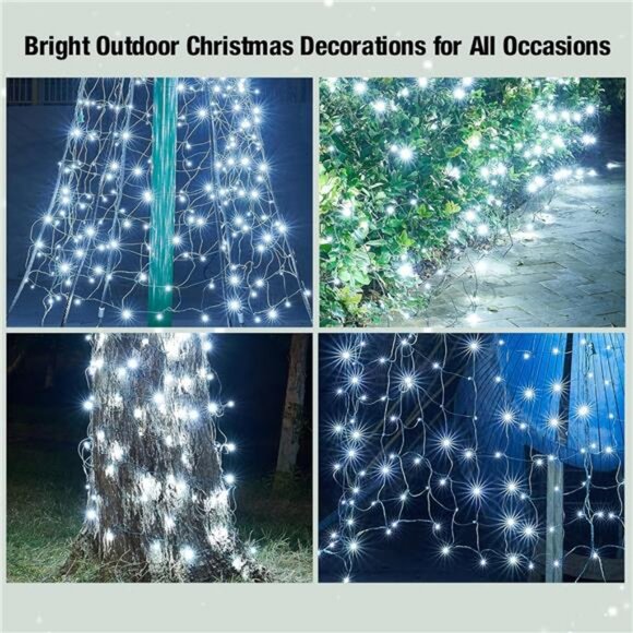 Led White Christmas Net Lights Outdoor Christmas Bushes Lights 120Led 6ftx5ft - Picture 6 of 8